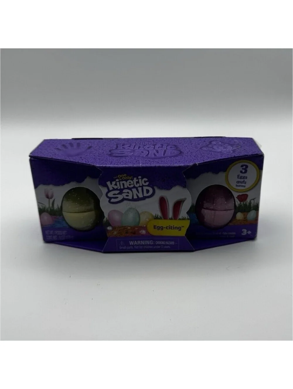 Kinetic Sand Egg-citing 3-Egg Kinetic Sand Set, pink, green, Yellow